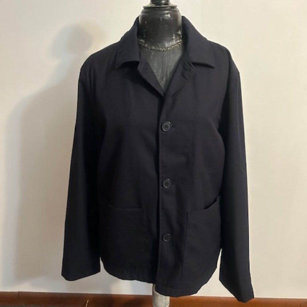 H&M Navy Blue 4 button 2 pocket front blazer, size M